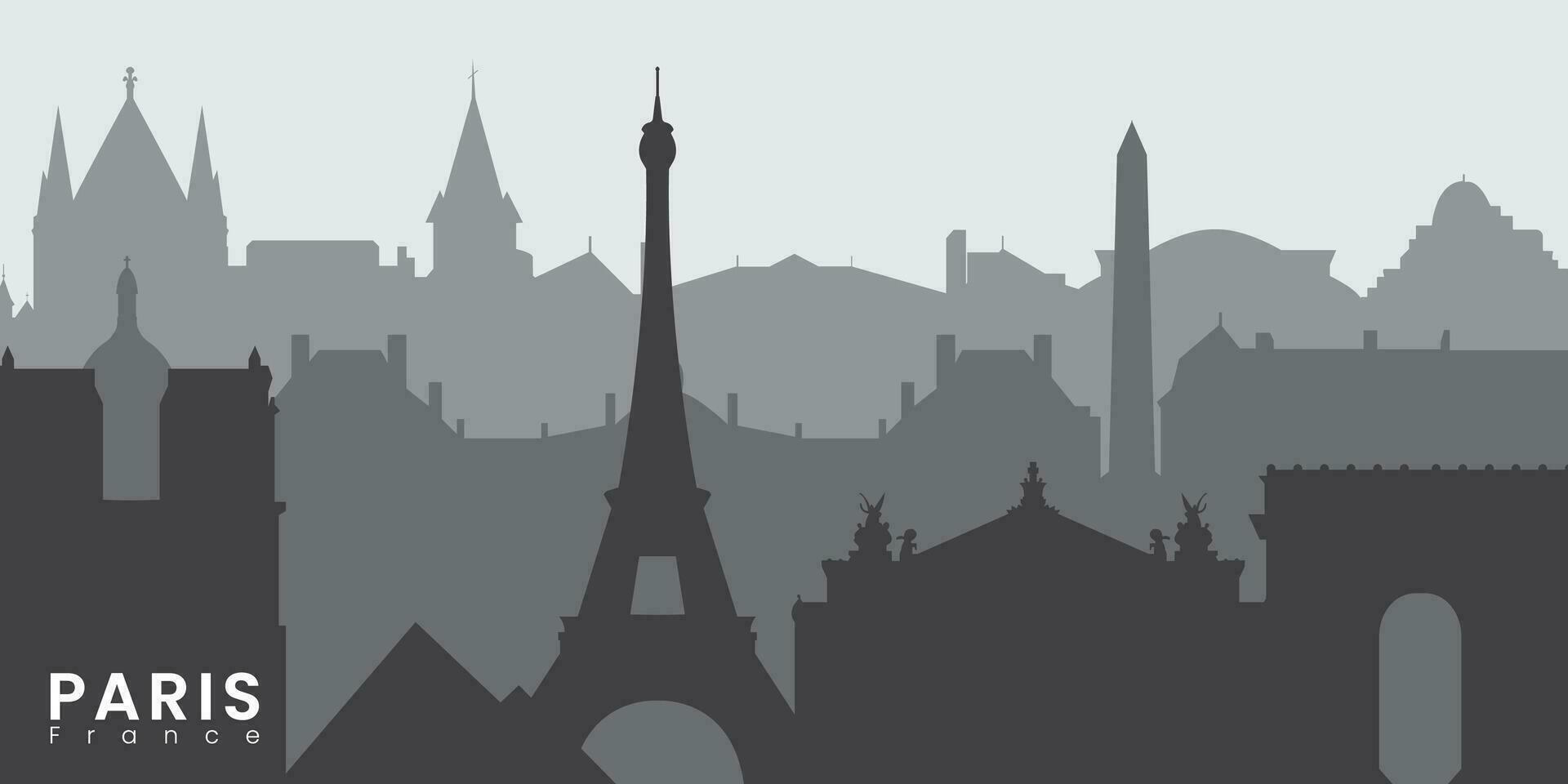 Paris City skyline. Silhouette City Paris France background. Vector illustration