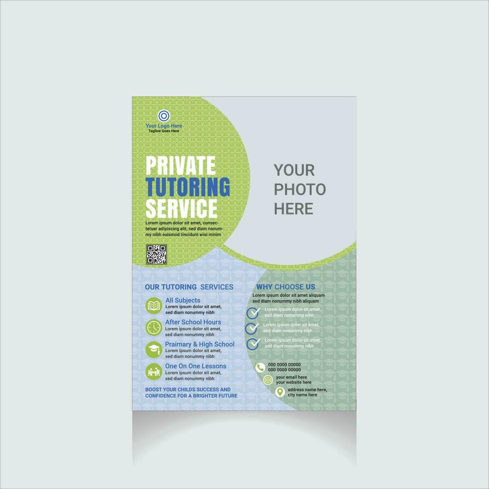 tutoring flyer design vector