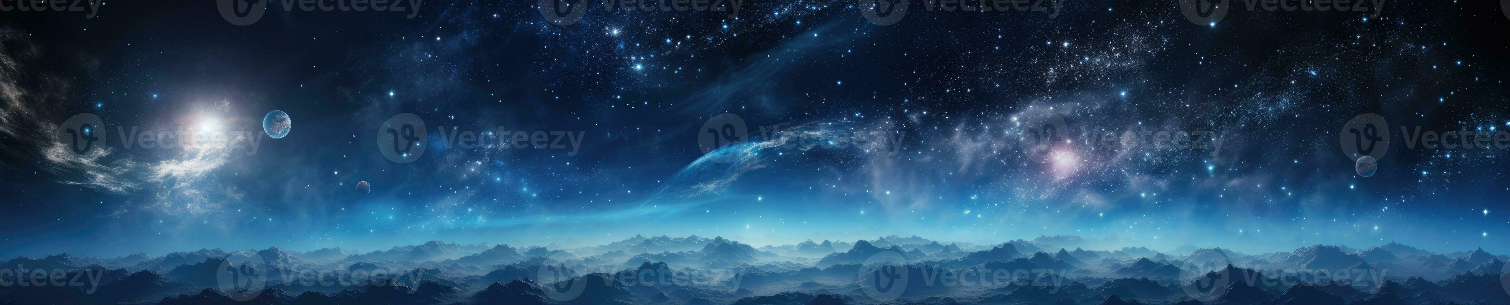 Vast, empty outer space, where infinite darkness. AI generative. photo