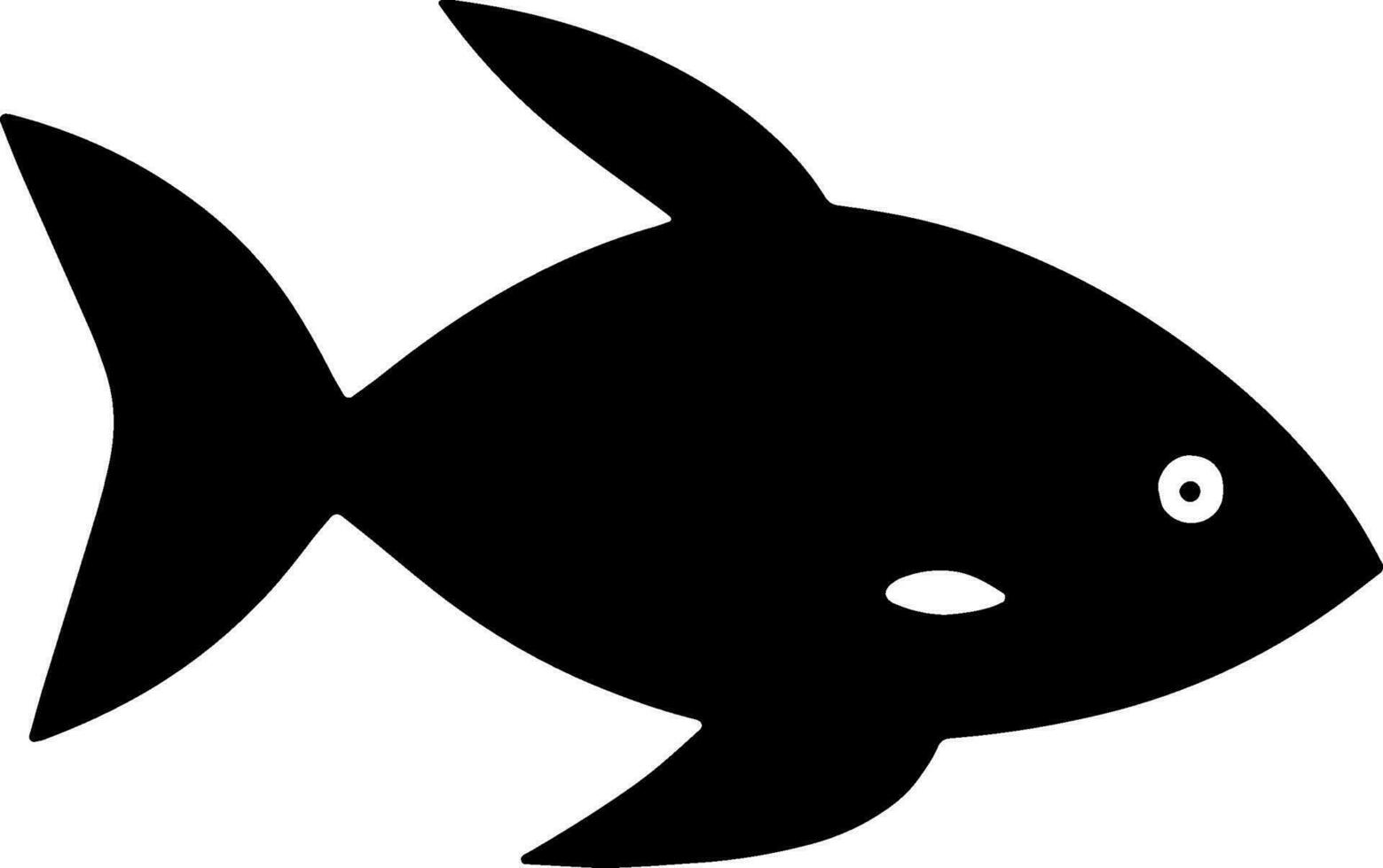 A sleek fish silhouette gracefully captured in darkness, exuding tranquility and fluidity with its elegant contours vector