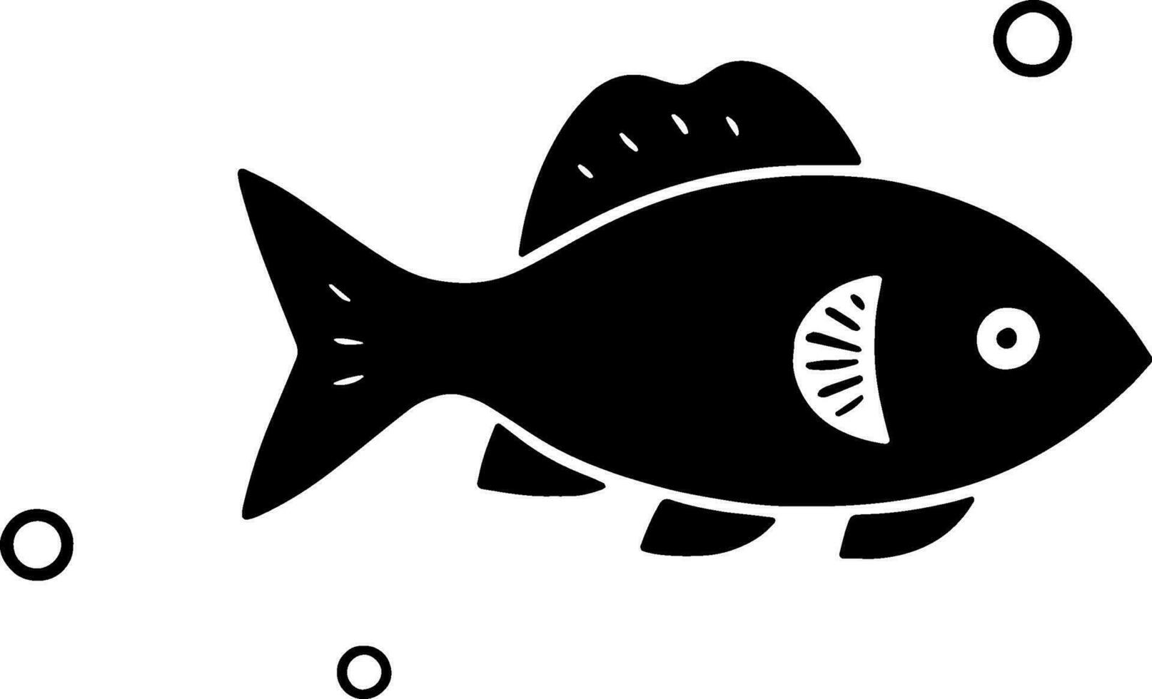 pescado silueta nadando graciosamente vector