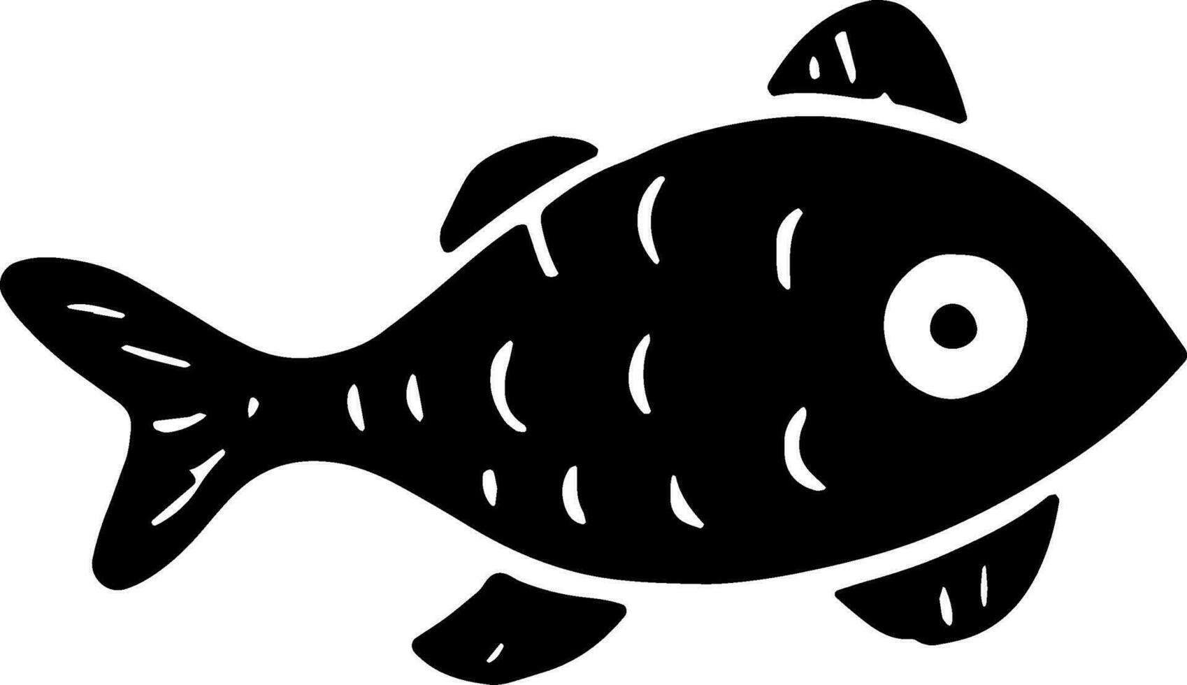 Fish silhouette swimming gracefully in clear waters, displaying its elegance and serenity vector