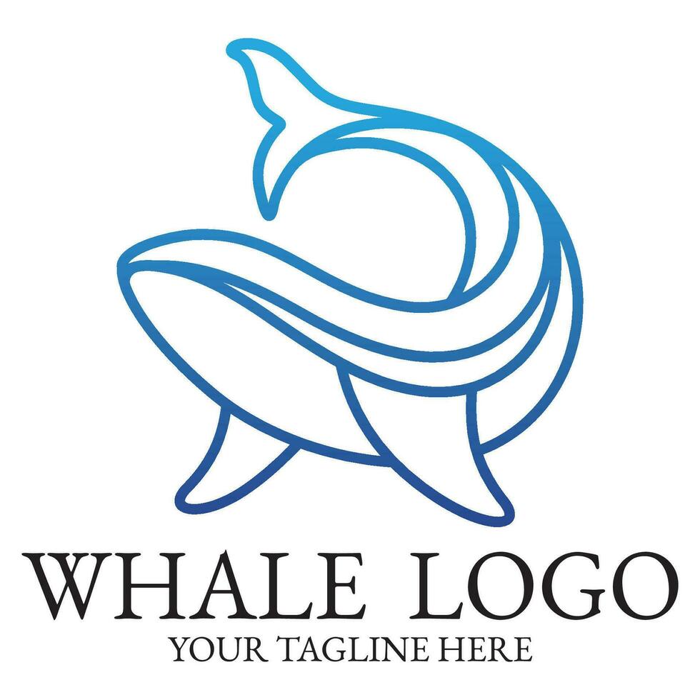 logo imagen diseño ilustración de un ballena. vector