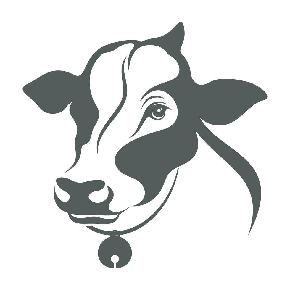 icono de vector de plantilla de logotipo de vaca