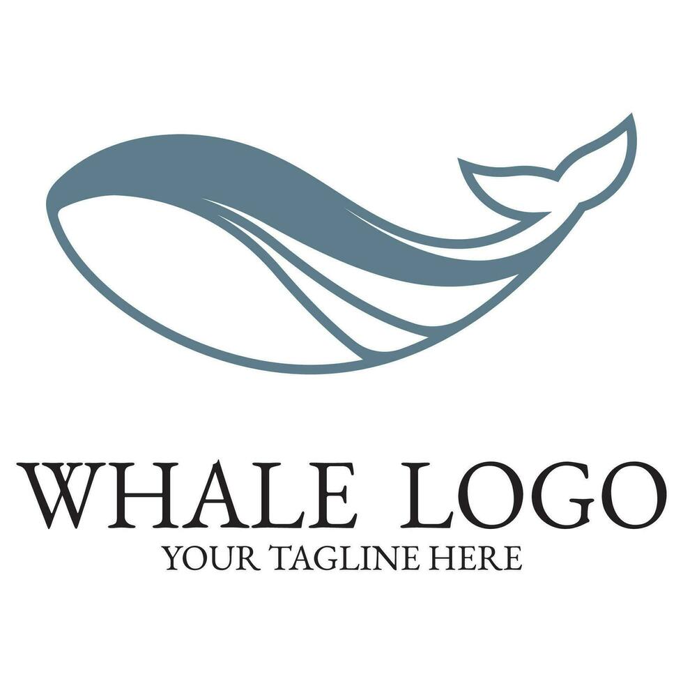 Logo image design illustration of a whale. vector