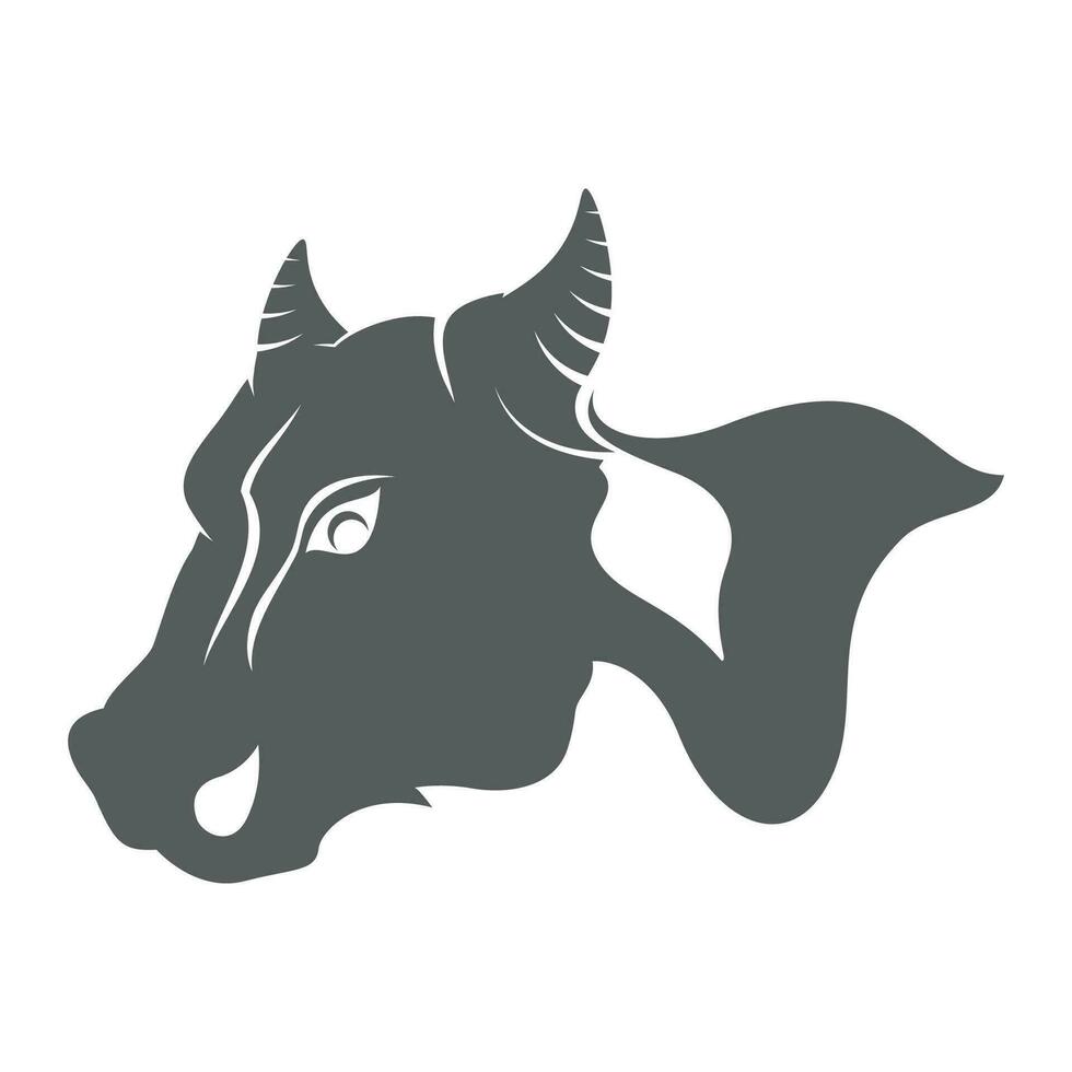 icono de vector de plantilla de logotipo de vaca