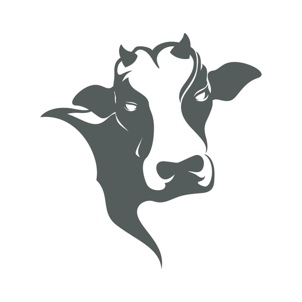 icono de vector de plantilla de logotipo de vaca