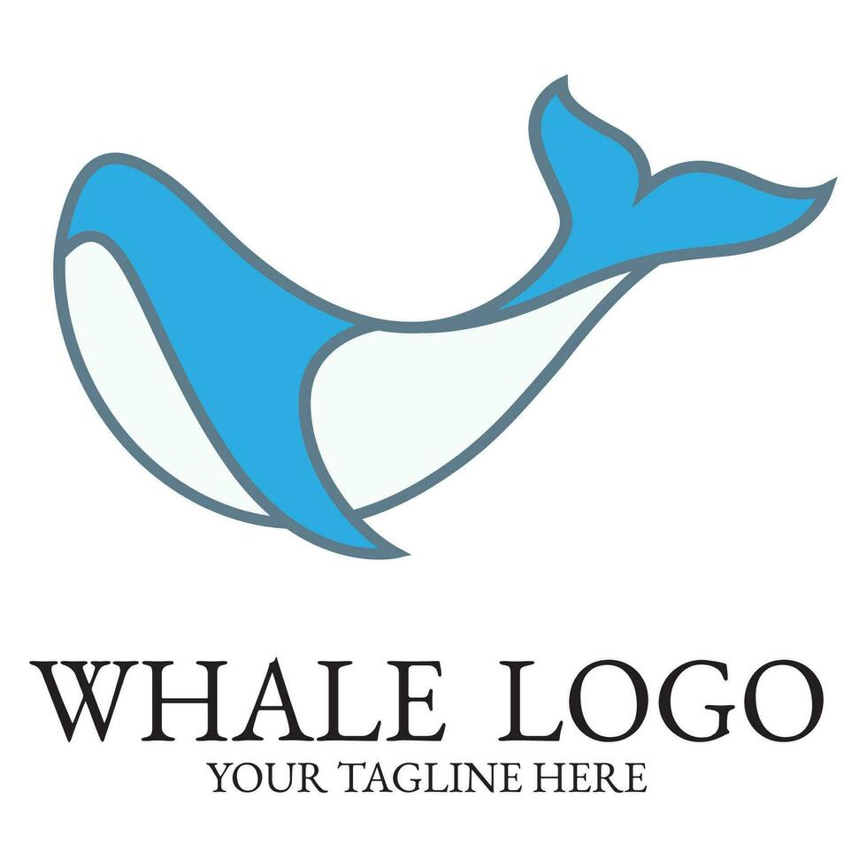 Logo image design illustration of a whale. vector