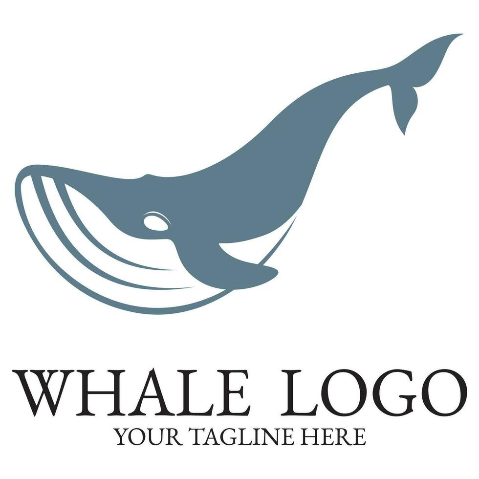 logo imagen diseño ilustración de un ballena. vector