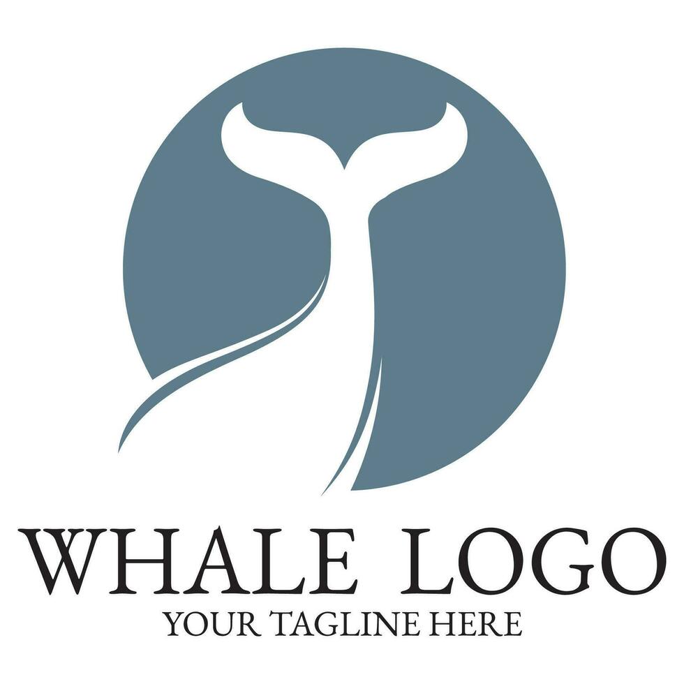 Logo image design illustration of a whale. vector