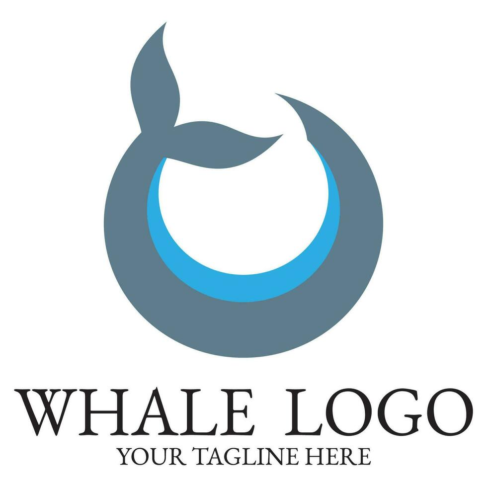 Logo image design illustration of a whale. vector