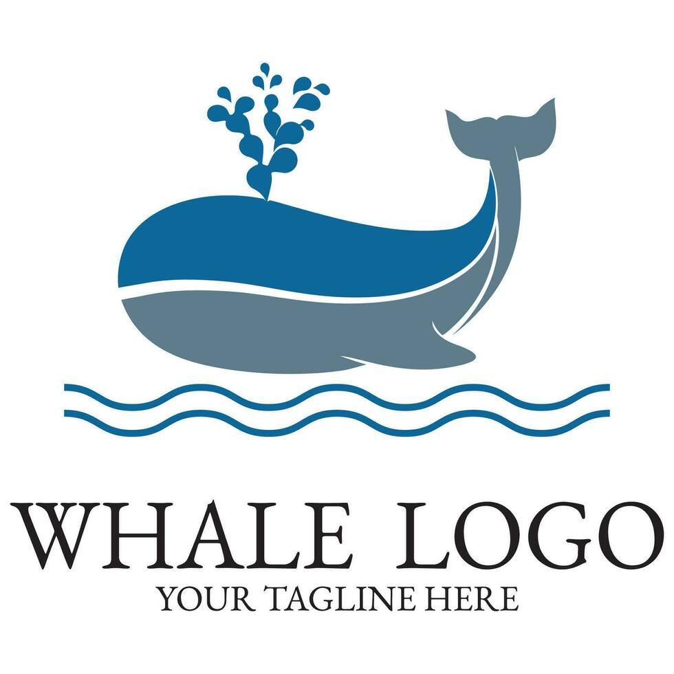 Logo image design illustration of a whale. vector