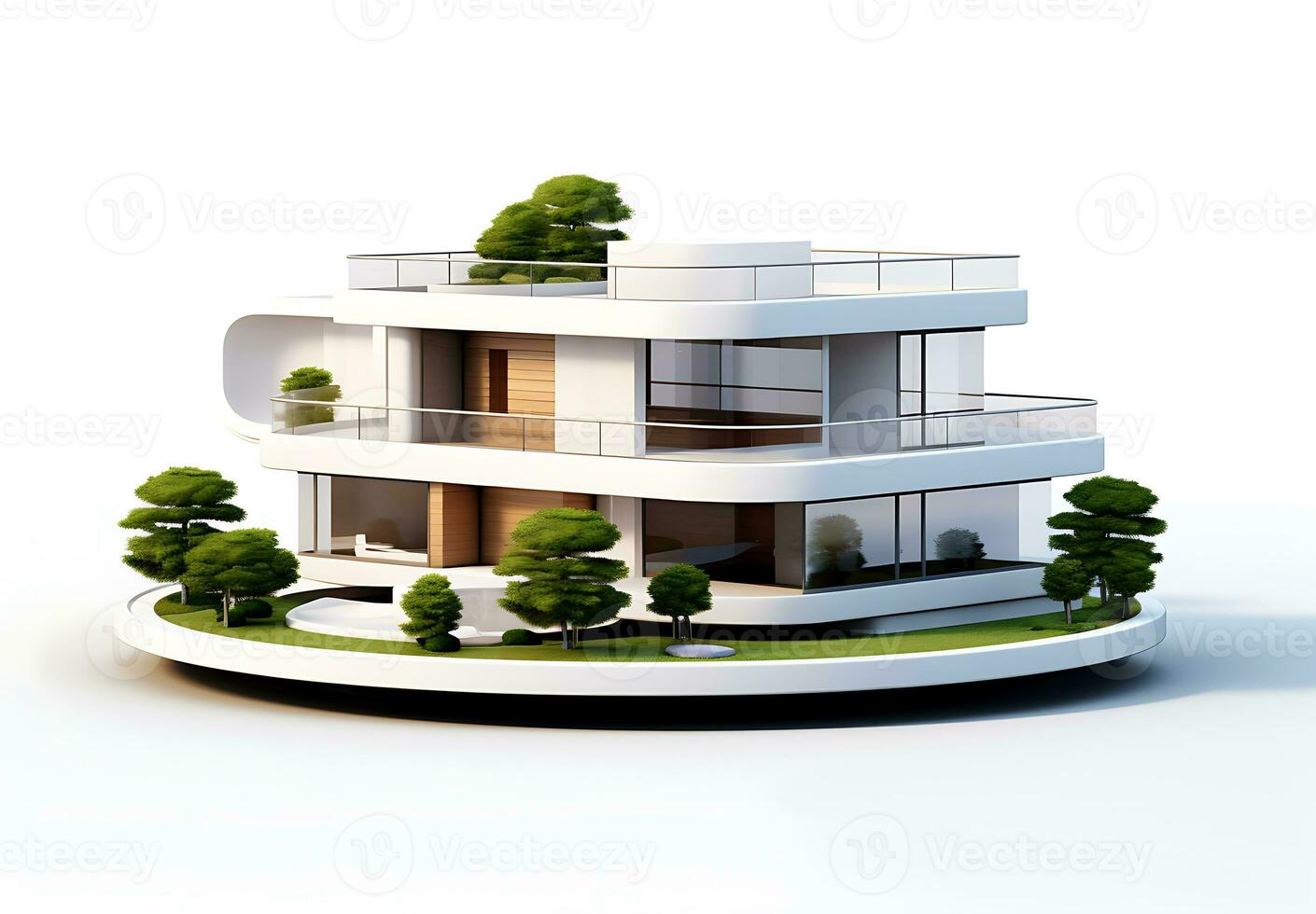 3d house model on white background photo