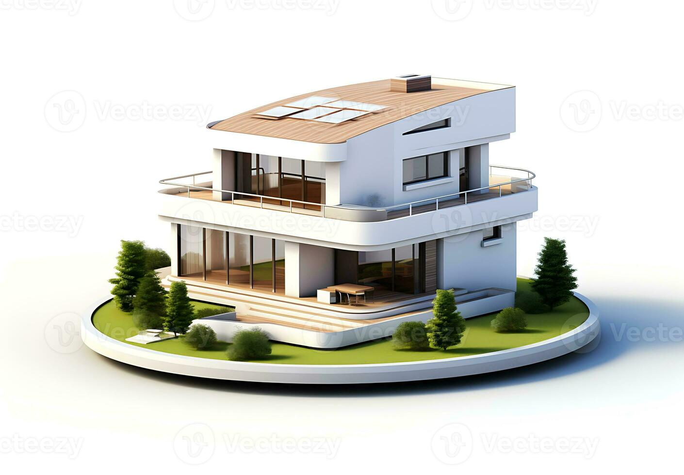 3d house model on white background photo