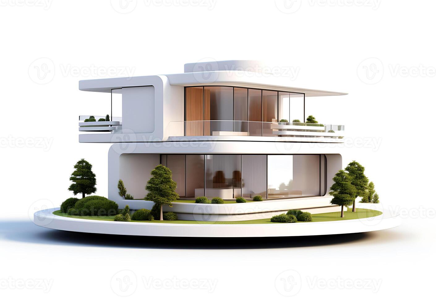 3d house model on white background photo