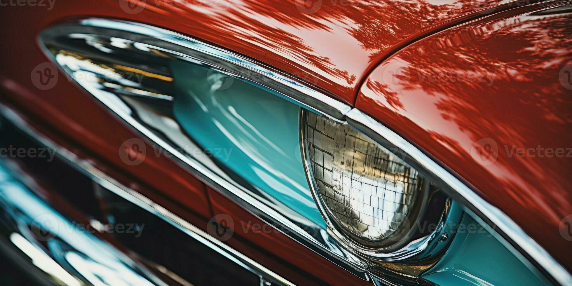 Detailed view of a vehicle's exterior. AI generative. photo
