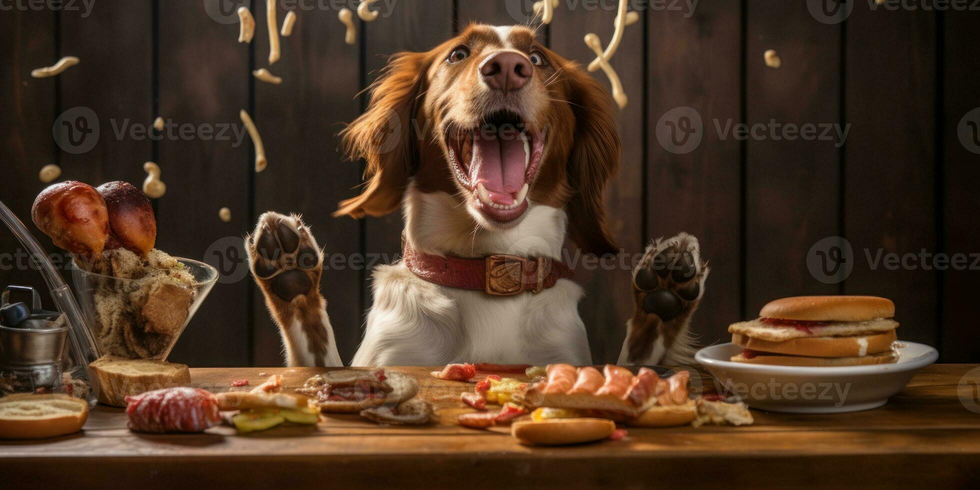 alegre perro sabores un sabroso tratar de caliente perros. ai generativo. foto