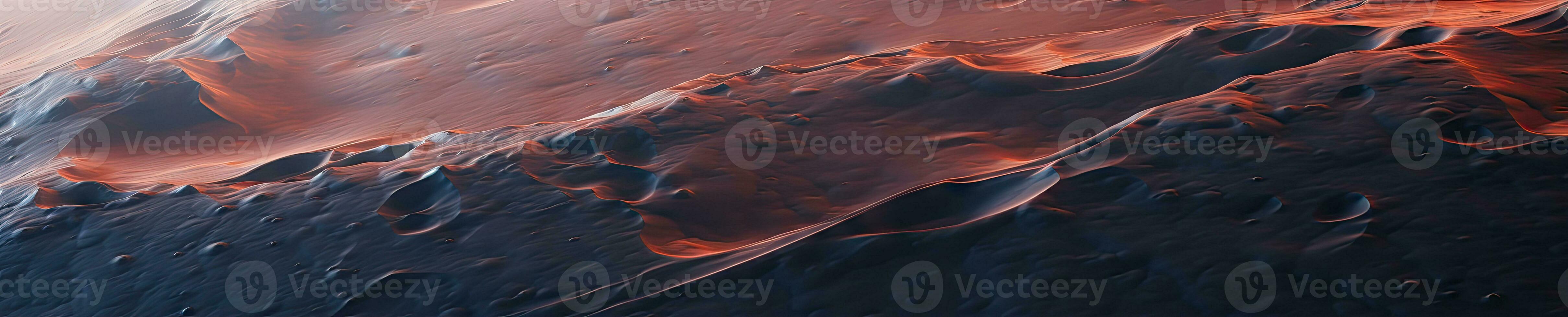 Mesmerizing close-ups of Mars' rocky terrain and red dunes. AI generative. photo