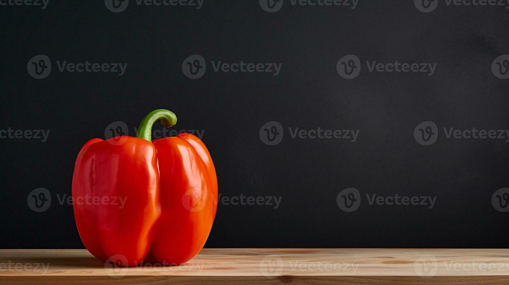 Photo of Bell pepper on a minimalist table. Generative AI