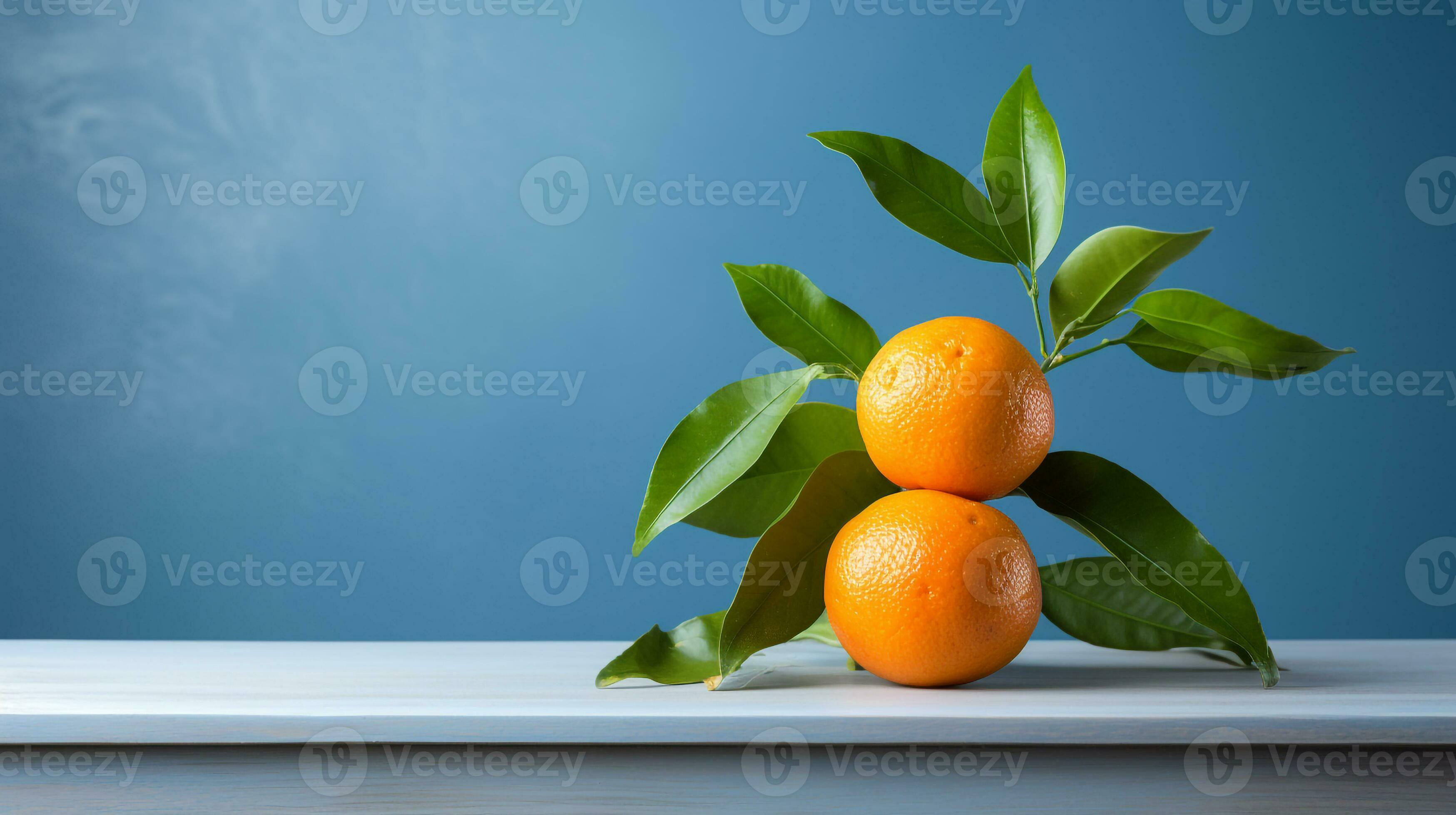 Photo of Clementine on a minimalist table. Generative AI 33005009 Stock Photo at Vecteezy