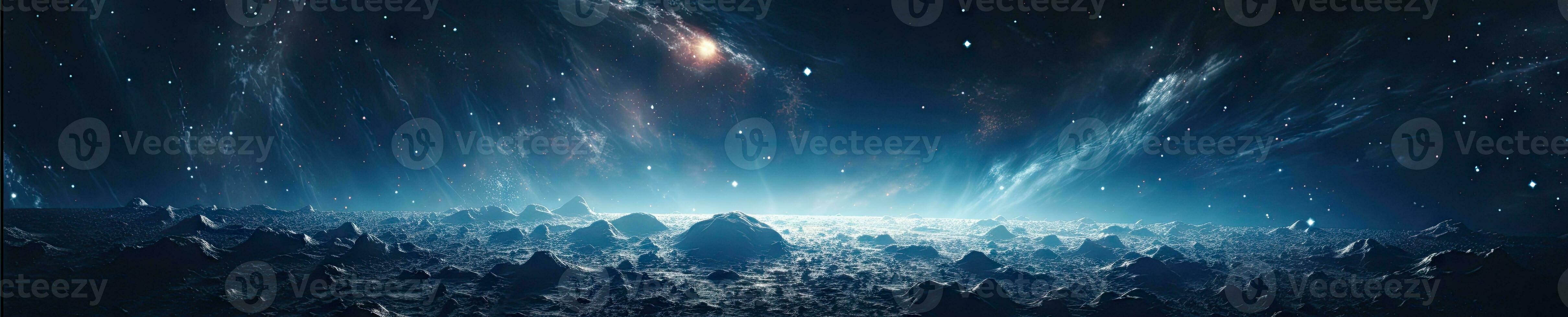 Vast, empty outer space, where infinite darkness. AI generative. photo