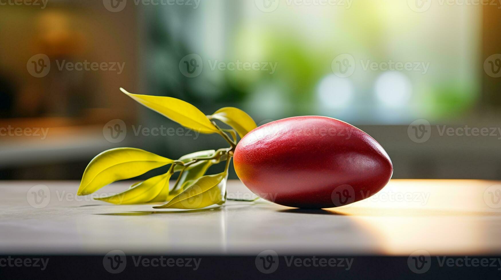 Photo of Miracle fruit on a minimalist table. Generative AI