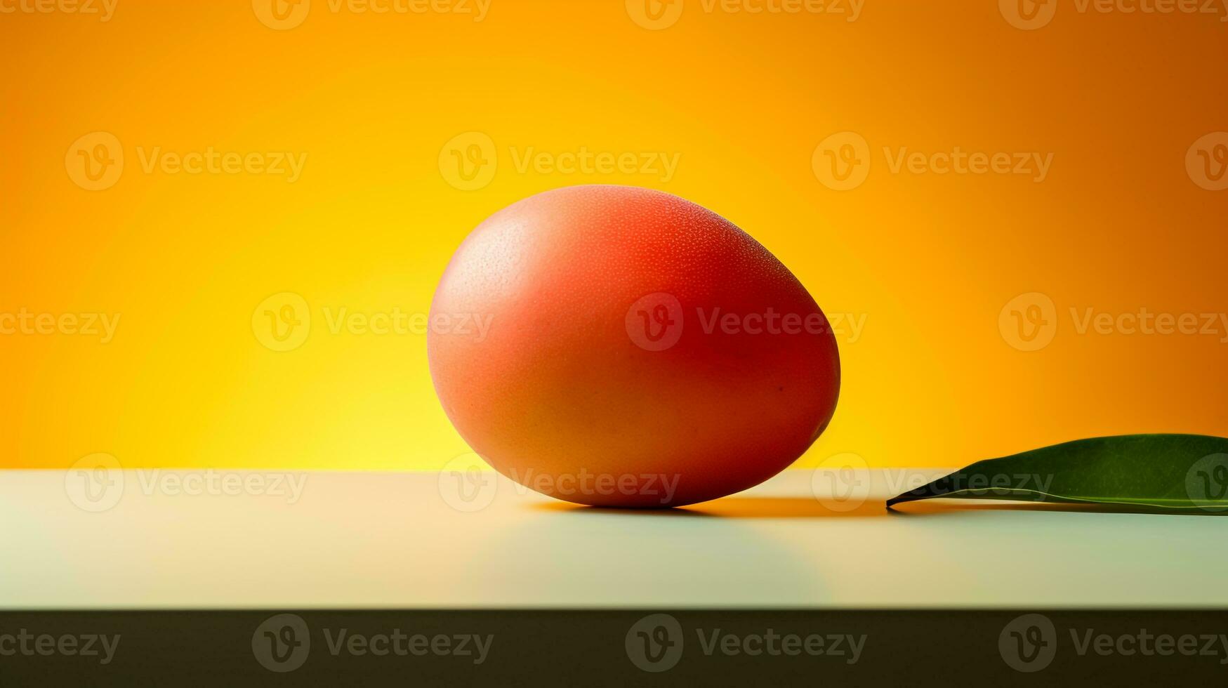 Photo of Saipan mango on a minimalist table. Generative AI