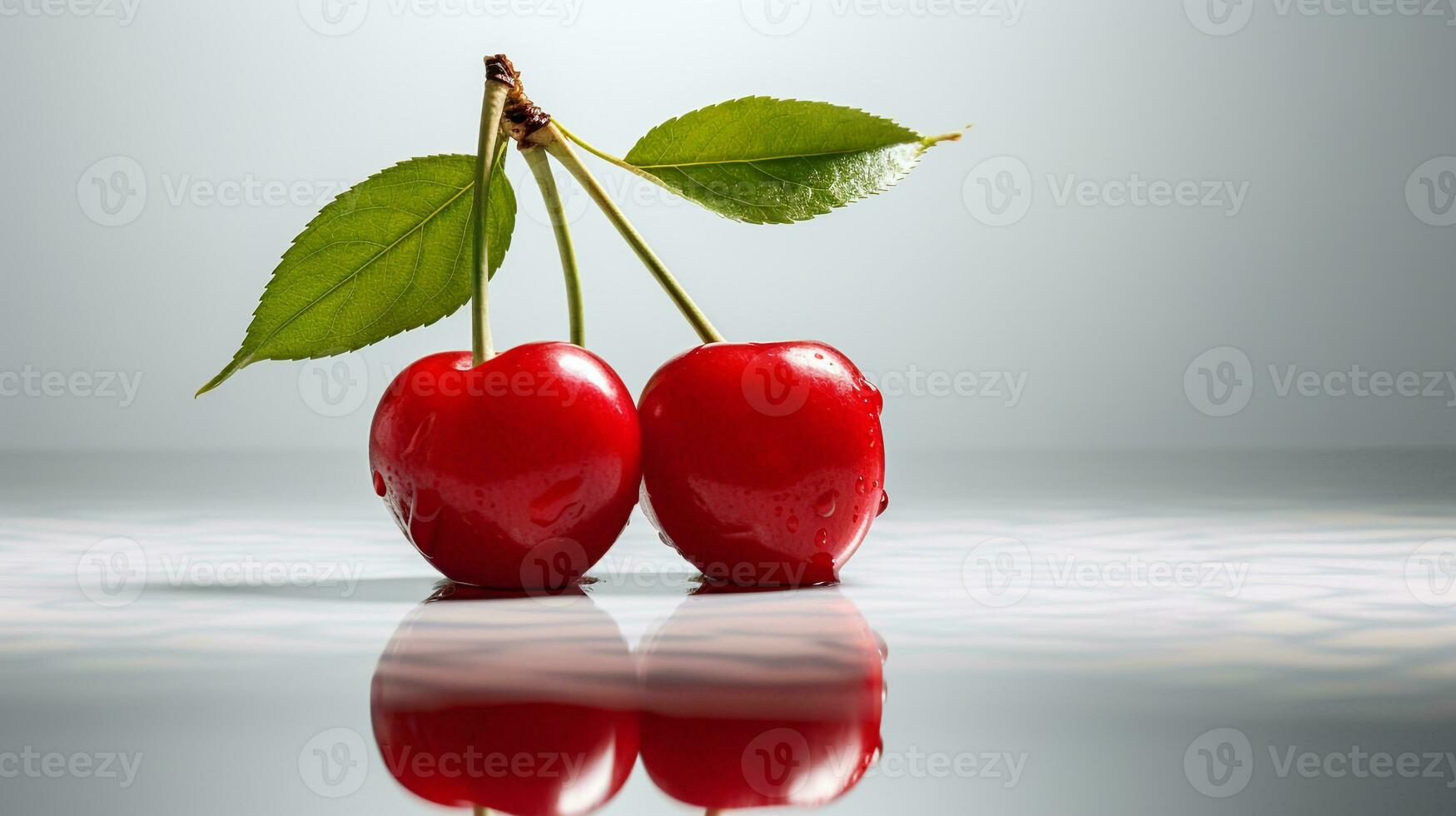 Photo of Surinam cherry on a minimalist table. Generative AI