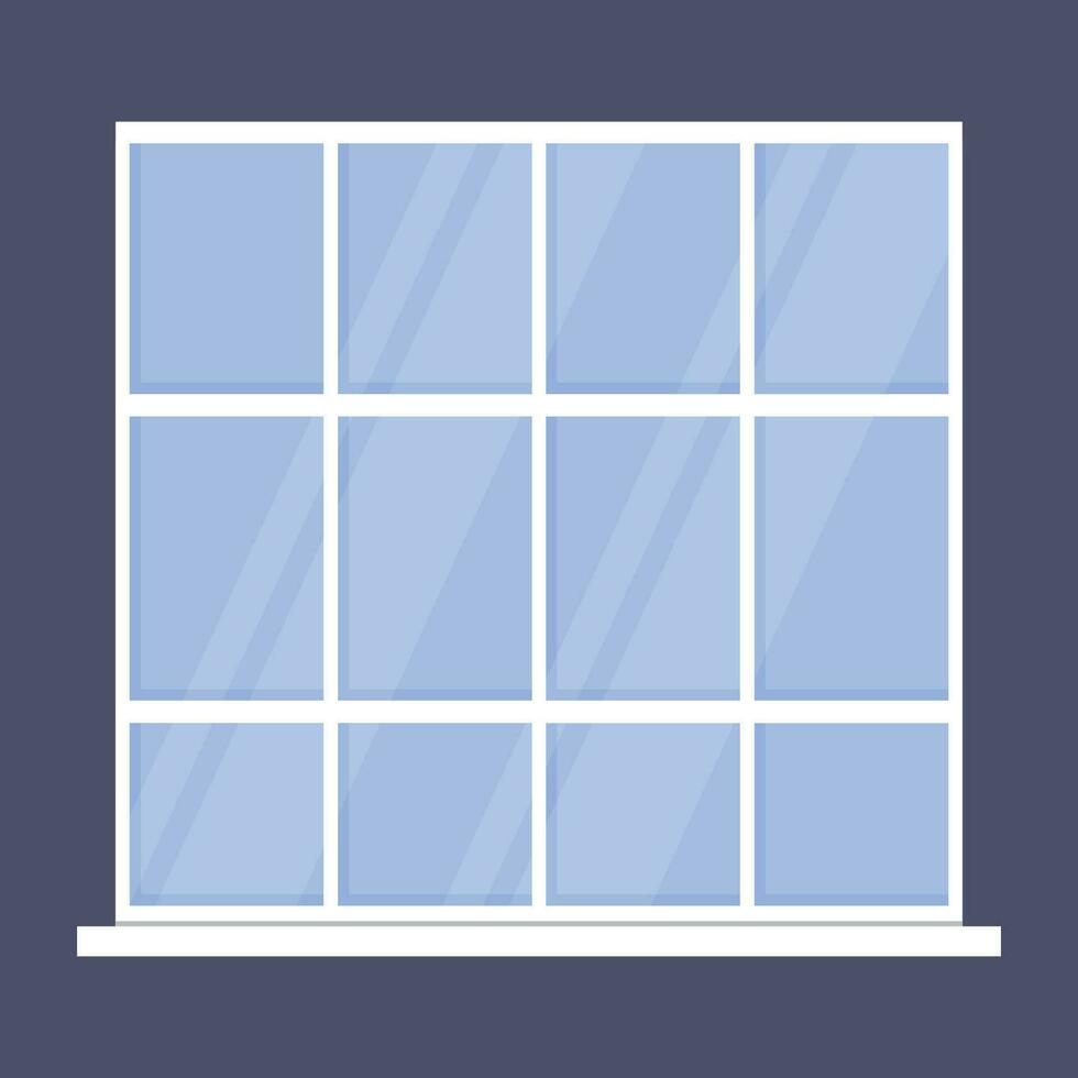window with a white frame vector