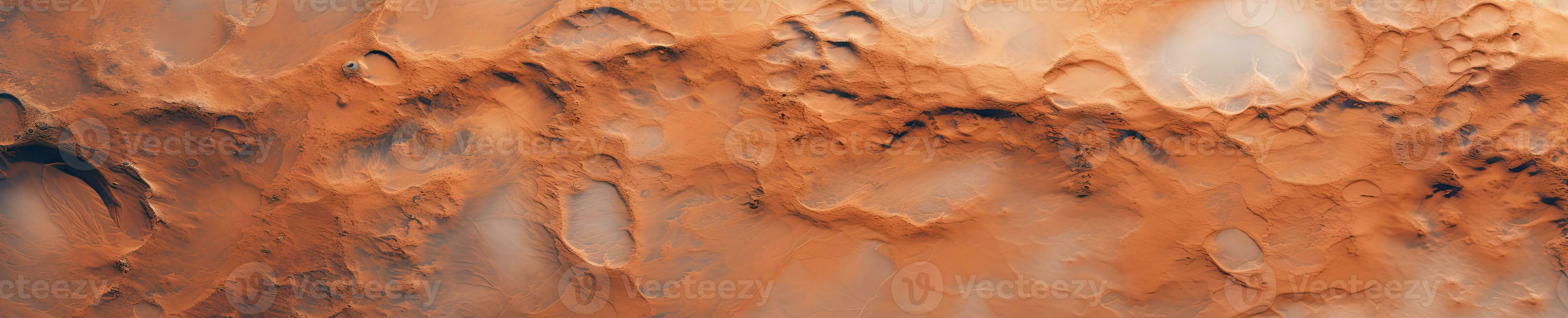 Mesmerizing close-ups of Mars' rocky terrain and red dunes. AI generative. photo