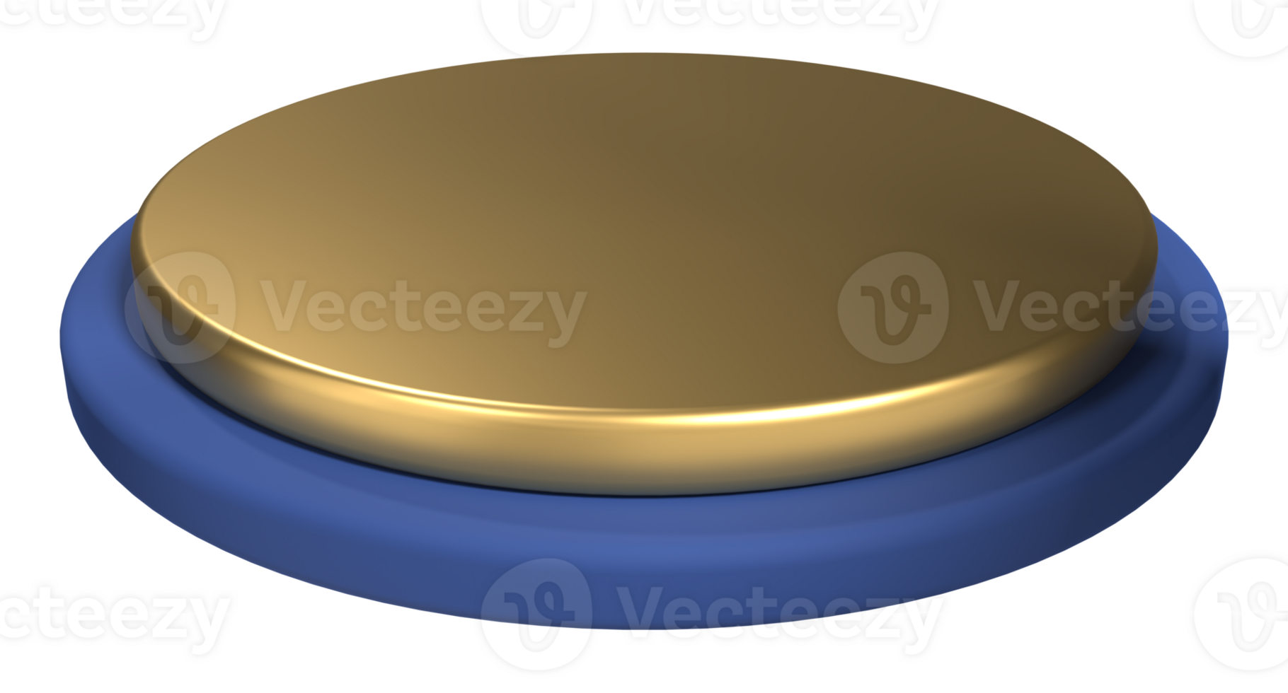 Empty blue gold 3d podium stage. Empty round golden podium scene. Empty luxury pedestal. 3D rendering png