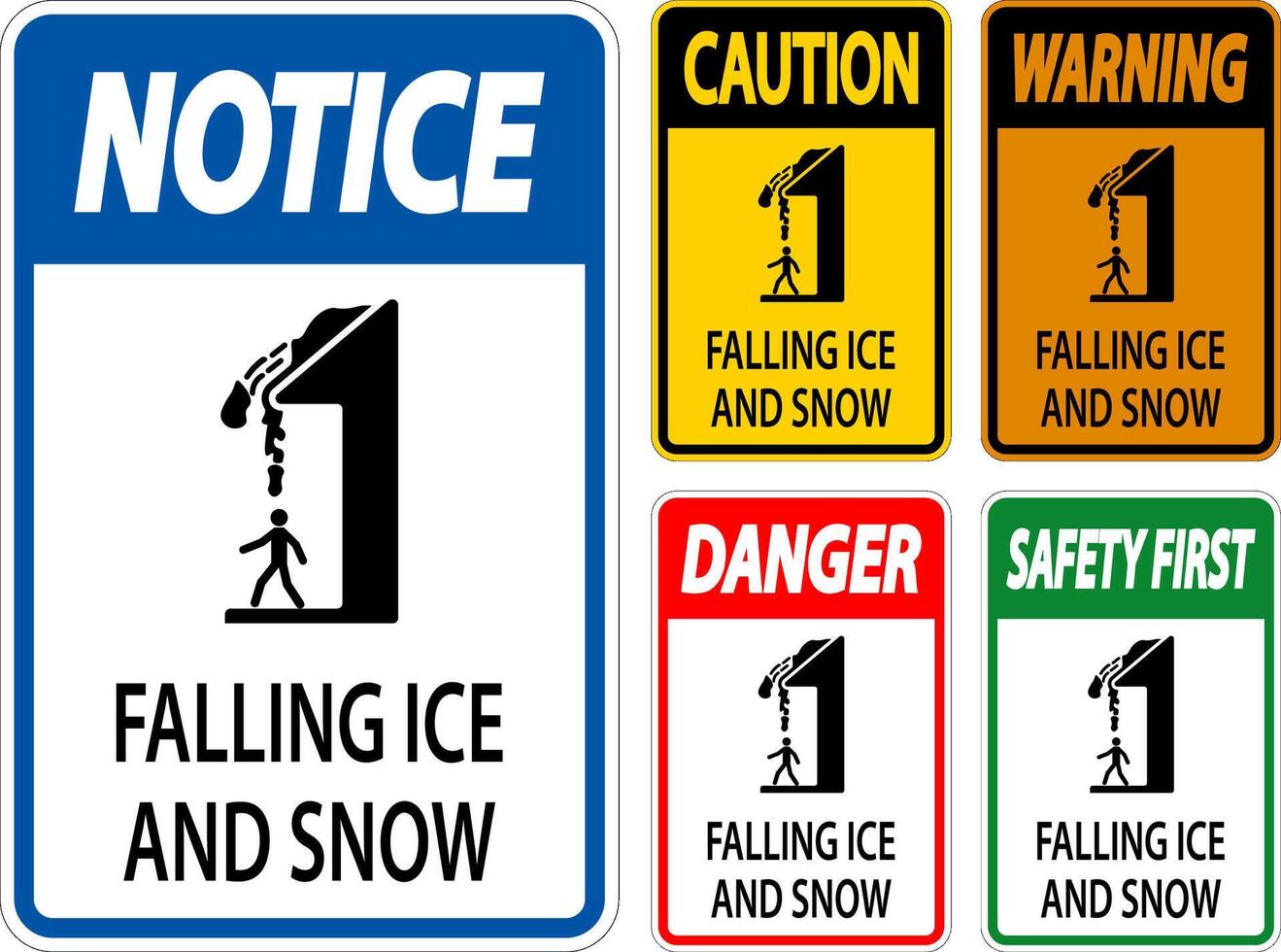 Ice and Snow Warning Sign Caution - Falling Ice And Snow Sign vector