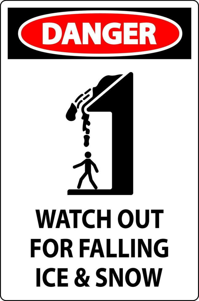 Danger Sign Watch Out For Falling Ice And Snow vector