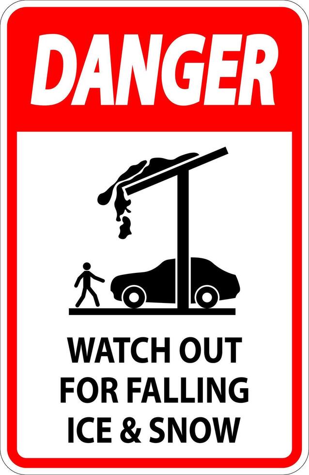 Danger Sign Watch Out For Falling Ice And Snow vector