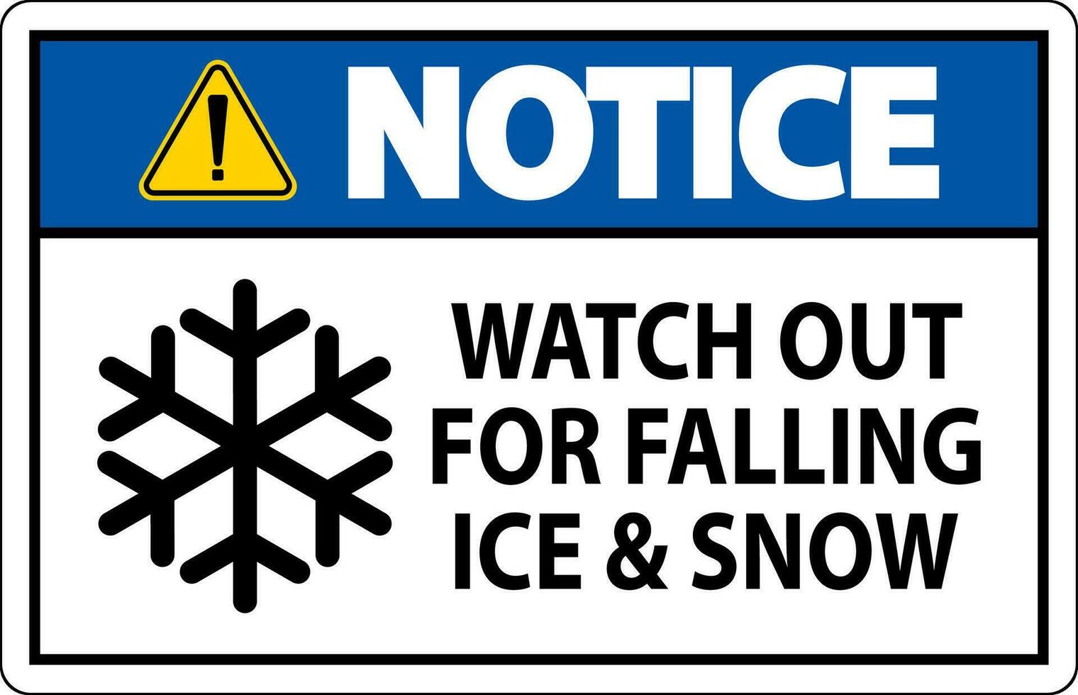 Notice Sign Watch Out For Falling Ice And Snow vector
