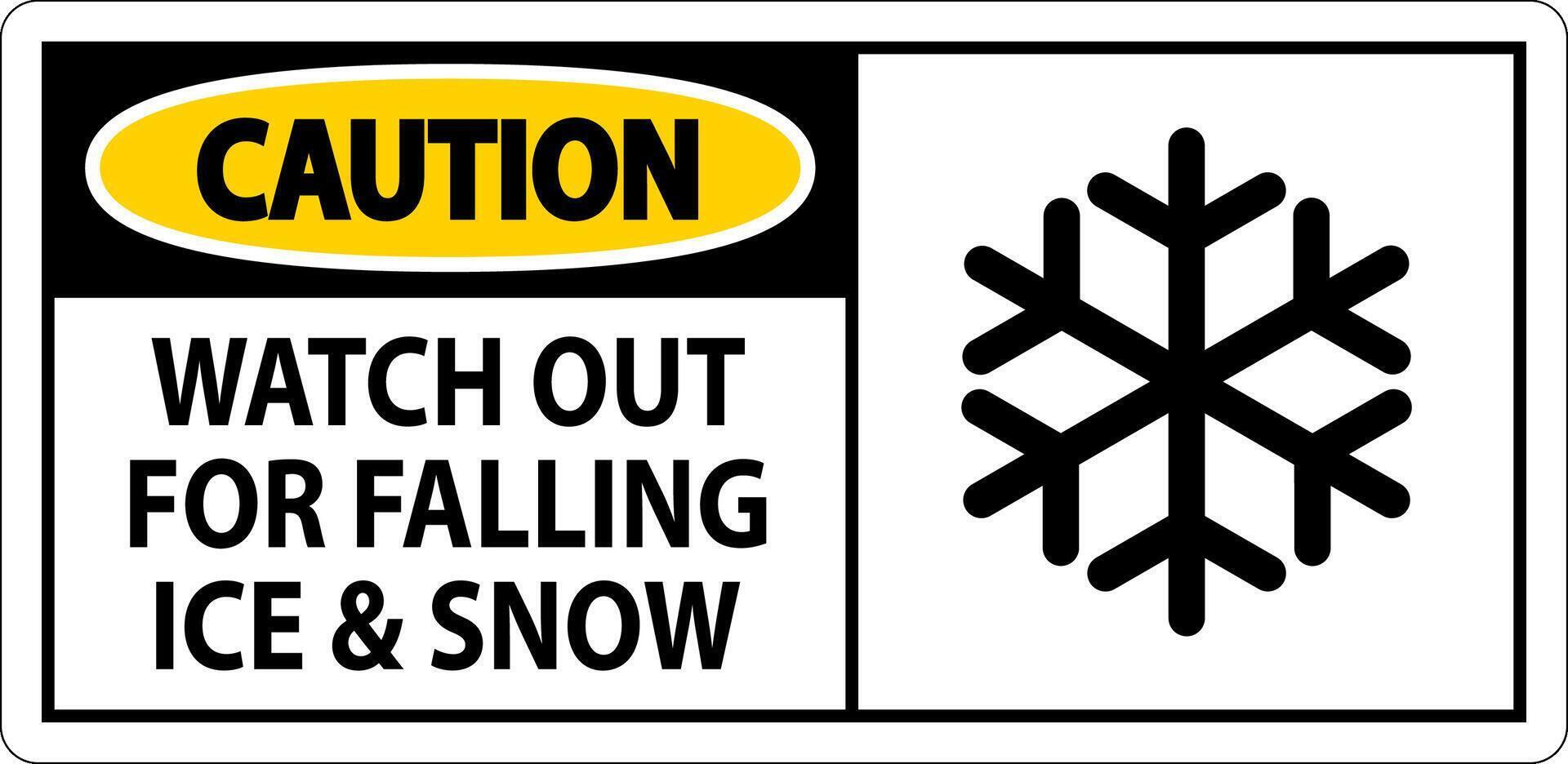 Caution Sign Watch Out For Falling Ice And Snow vector