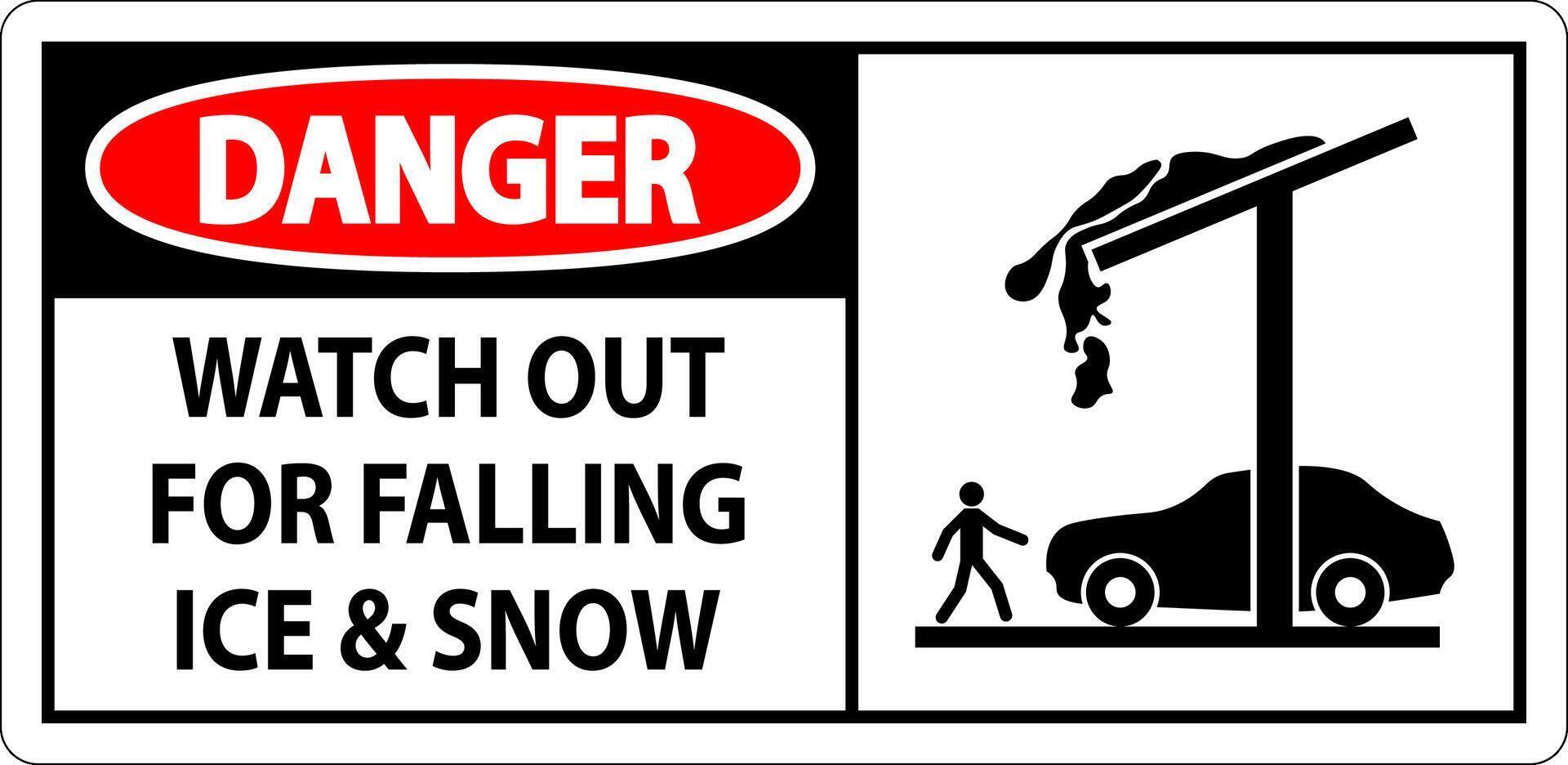 Danger Sign Watch Out For Falling Ice And Snow vector