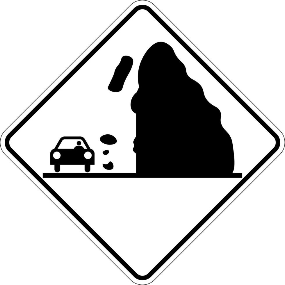Warning Sign Falling rocks, snow or ice ahead. vector