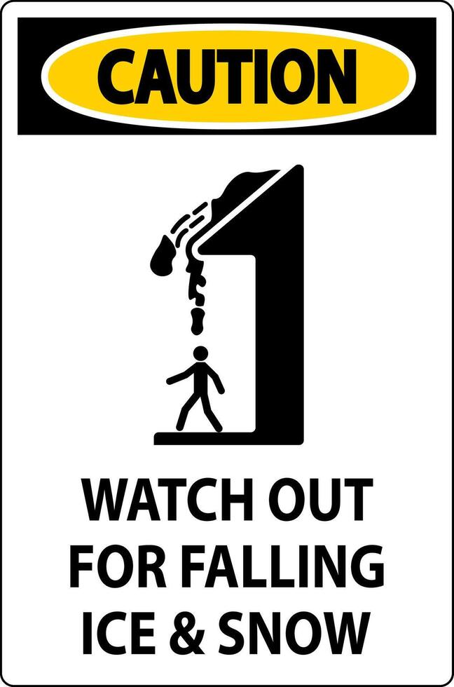 Caution Sign Watch Out For Falling Ice And Snow vector