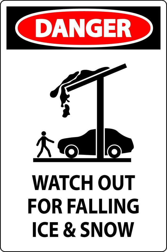 Danger Sign Watch Out For Falling Ice And Snow vector