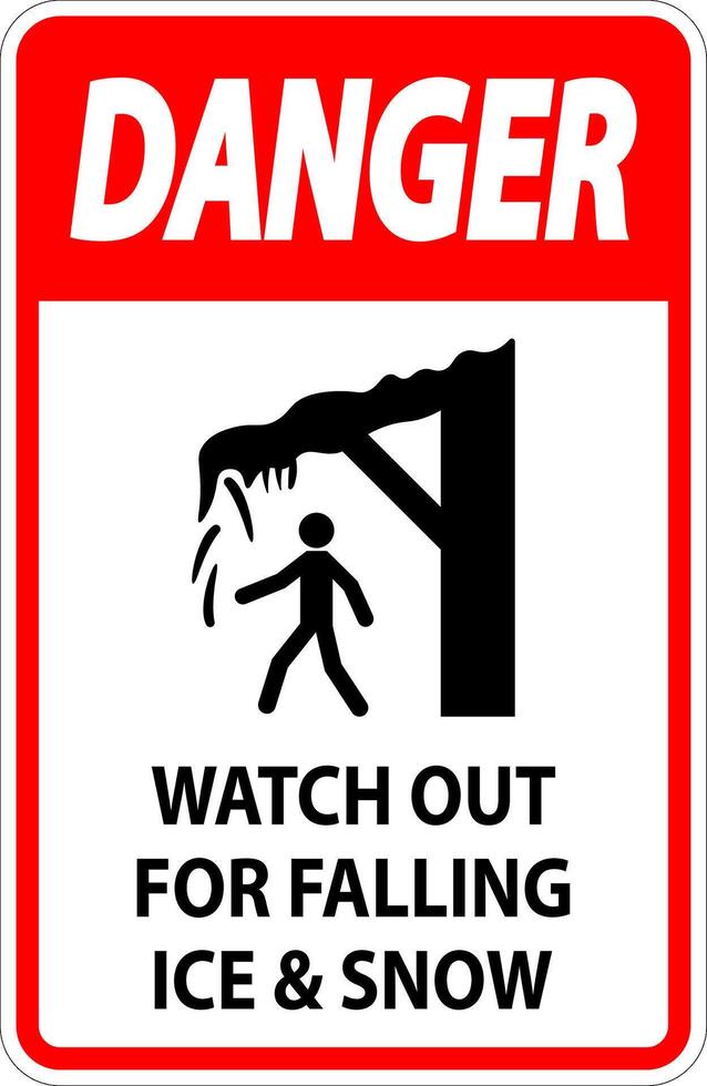 Danger Sign Watch Out For Falling Ice And Snow vector