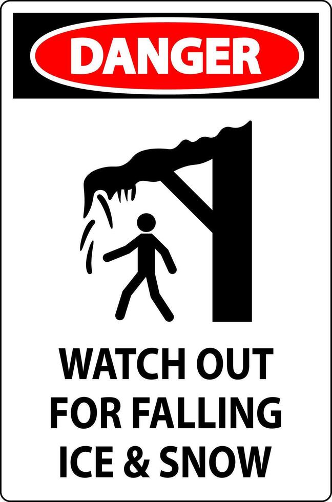 Danger Sign Watch Out For Falling Ice And Snow vector