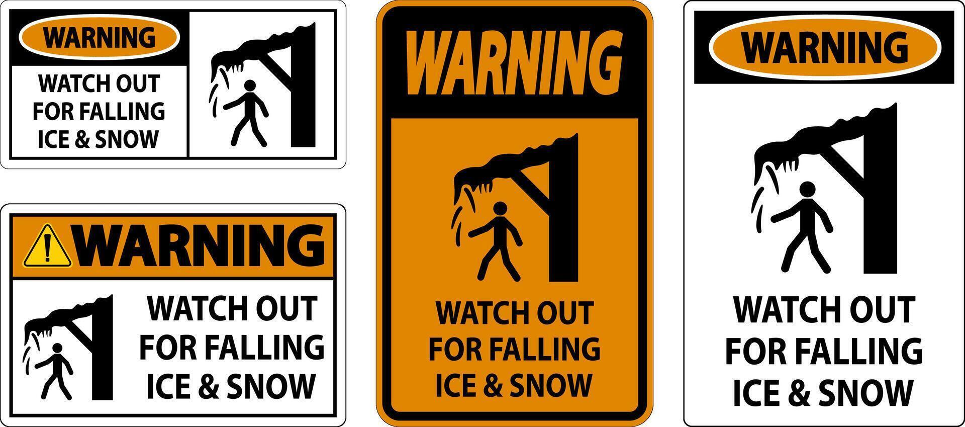 Warning Sign Watch Out For Falling Ice And Snow vector