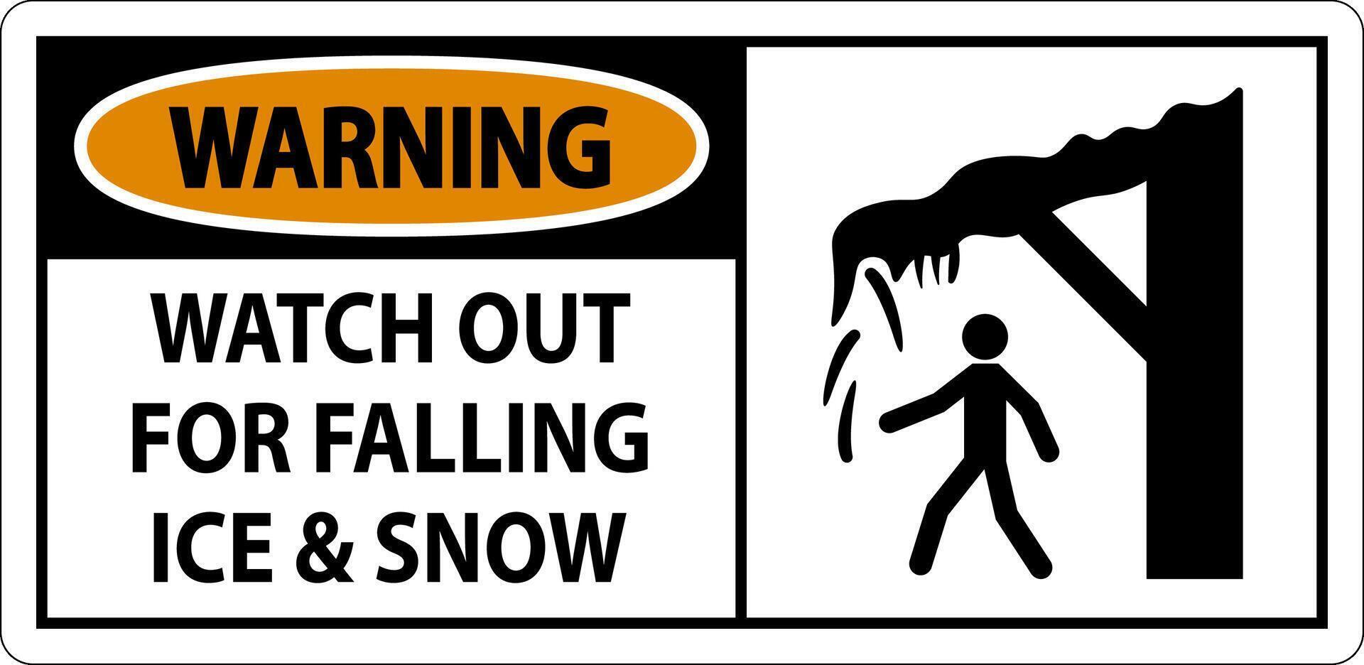 Warning Sign Watch Out For Falling Ice And Snow vector