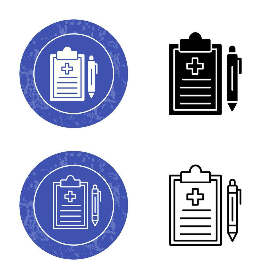 icono de vector de registro médico