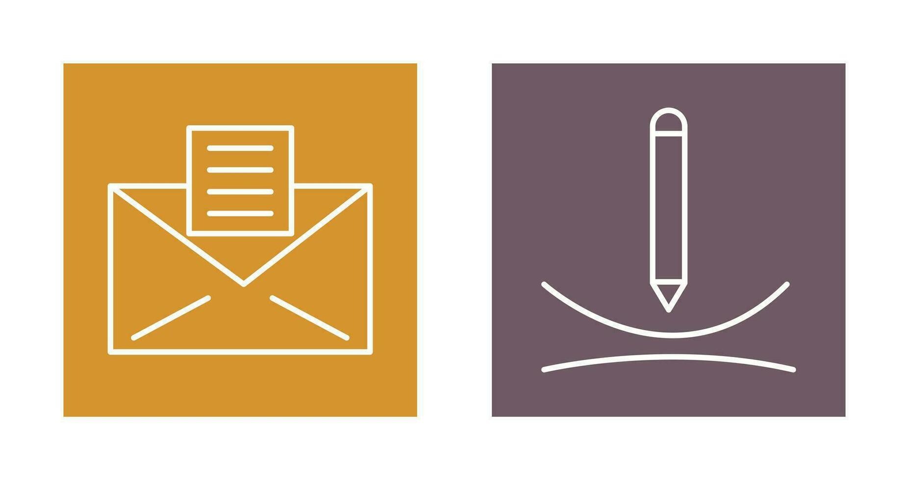 email documents and draw curve Icon vector
