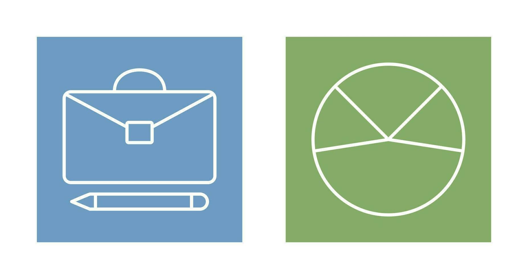 briefcase and pie chart analysis Icon vector