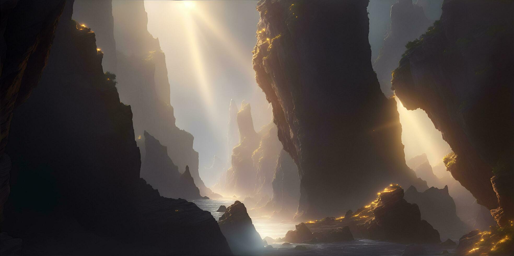clouds over the mountains, AI generated. photo