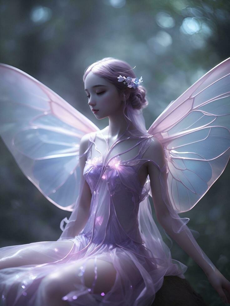 beautiful fairy in the forest, AI generated photo