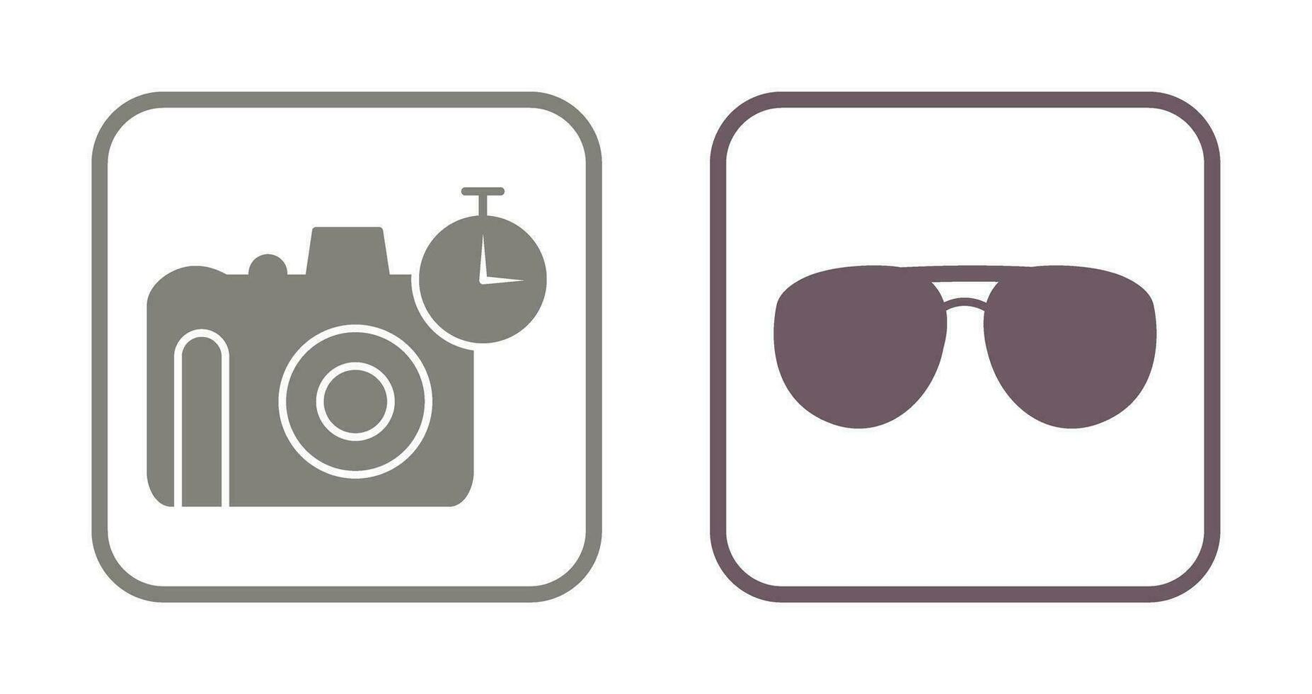 glasses and timer on camera Icon vector